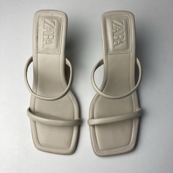 Zara Leather Strap Heel Sandals Brand New Women Size 6.5 - Picture 4 of 10